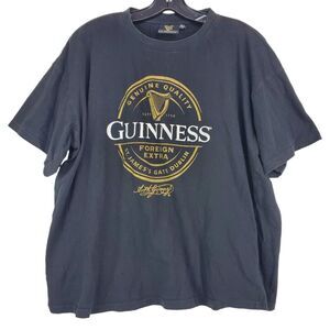GUINNESS Shirt Womens XL Black FOREIGN EXTRA Spell Out Beer Alcohol